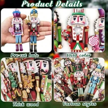 12pcs/24pcs Classic Nutcracker Decorations - Hanging Wooden Nutcracker Figures For Holiday Decorations, Tree Hangings, Holiday Gift Tag Accessories, Room And Fireplace Decorations