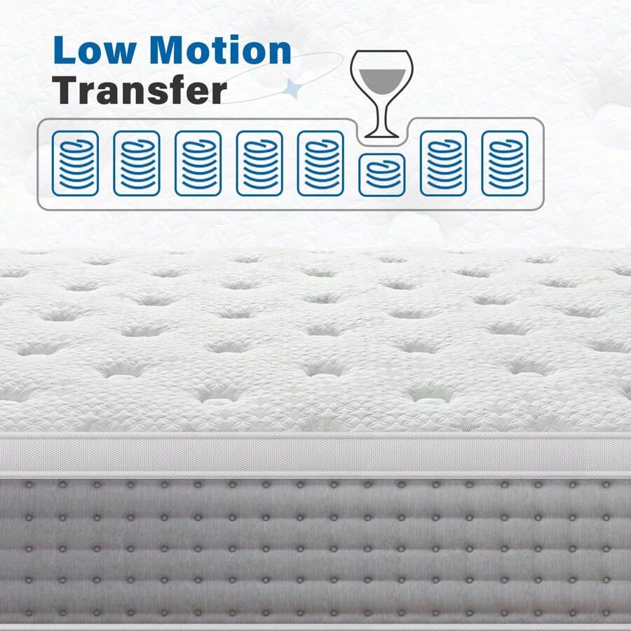 BedStory 12 Inch Queen King Size EuroTop Pocket Spring Firm Mattress