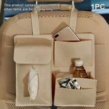 1 túi đựng đồ lót nỉ treo ghế sau xe hơi, túi treo đa chức năng, có thể tái sử dụng, có màu be hoặc xám - Túi treo đựng đồ - Xem 7