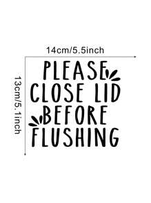RandySticker 1pc/2pcs Please Close Lid Before Flushing Funny Toilet Stickers Bathroom Stickers Toilet Stickers Home Life Stickers Tip Stickers Gifts Birthday Graduation