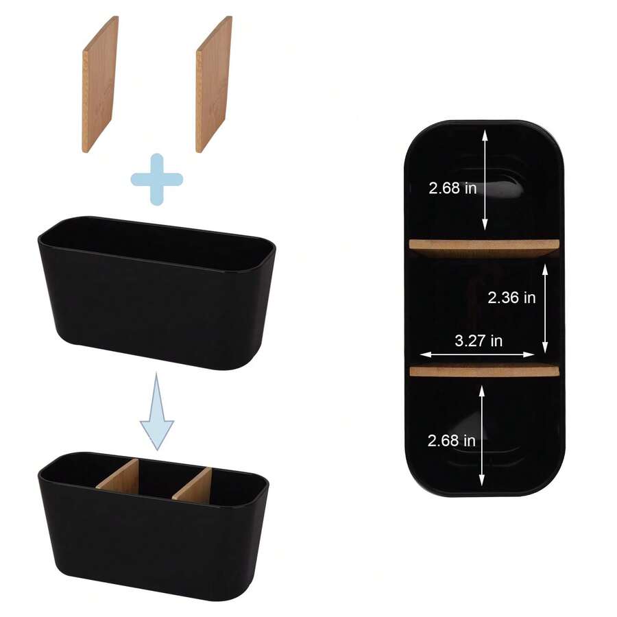 1pc Bathroom Toothbrush Holder, Bamboo Toothbrush Stand With 5 Slots