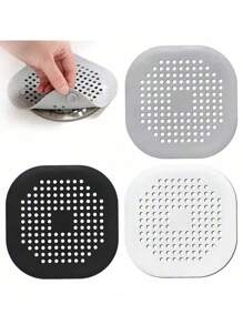 4/2/1pc Silicone Hair Filter And Drain Plug For Bathtub And Shower - Prevents Clogs And Odors.