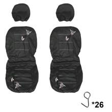 Tự làm vỏ bọc ghế ô tô tựa lưng tựa đầu bảo vệ 4/9 chiếc họa tiết bướm thêu trang trí nội thất phụ kiện ô tô - màu đen - Xem 8