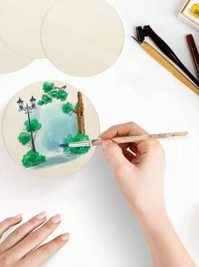 5pcs 12 Inch Wood Circles For Crafts,Crafts Wood Rounds, DIY Wooden Blanks For Door Hanger, Wood Burning,Painting, Valentines Crafts, Home Decorations