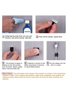 20/50/100 件装线夹、自粘式电线管理支架、线夹、电线整理器 返校