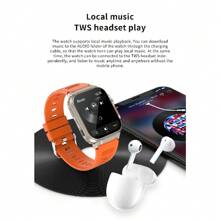 Reloj inteligente ROLLS TIMI para hombres y mujeres con pantalla grande HD de 1.96 pulgadas, conexión Bluetooth para llamadas y música, batería de 600mAh, chip de conteo de pasos preciso, múltiples modos deportivos, función de grabación, monitoreo de salud y sueño, resistente, compatible con Android e iOS, como regalo. - multicolor - Ver 4
