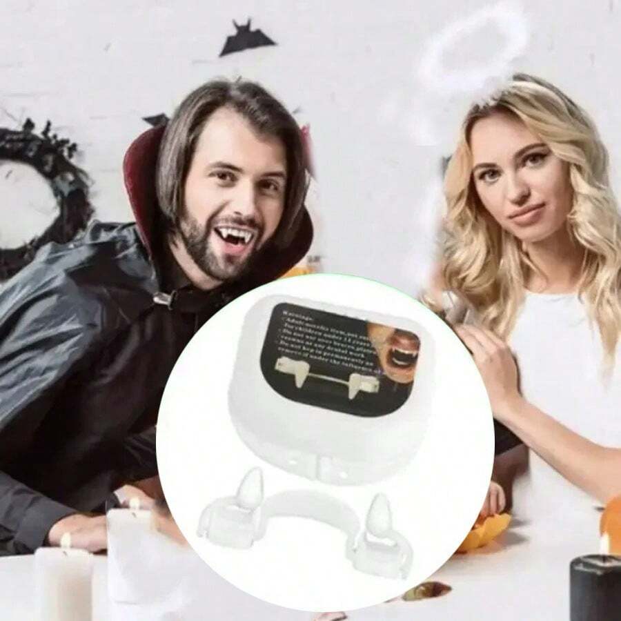 1PC Răng ma cà rồng có thể thu vào Răng Dracula Quái vật Người sói Răng thây ma Trang điểm hóa trang Halloween Răng kinh hoàng Răng thây ma - Nhiều màu - Xem 1