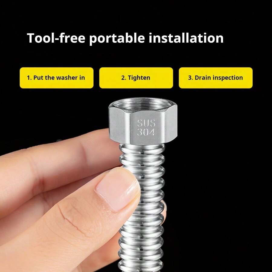 1pc 4Inch 304 Stainless Steel Corrugated Tube, Thick, High Pressure