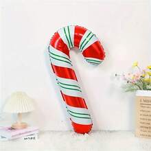 7 件/套圣诞老人和拐杖糖铝箔气球，4 件节日装饰 - 充气圣诞派对装饰品，适合室内和室外，适合 14 岁以上 - 彩色 - 查看 3