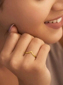 1pc Minimalist Mountain-Shaped Ring, Pure Silver Women's Casual Ring, Exquisite Jewelry, Party/Birthday Gift, Date Essential - Ring - View 5