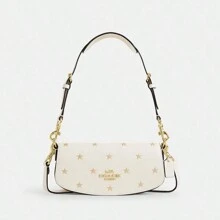 Coach Túi đeo vai nhỏ Andrea dành cho nữ, túi da thật có nút bấm, túi in hình ngôi sao, túi xách tay nữ. - trắng - Xem 1