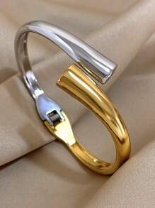 1pc Multicolored Bangle Bracelet Stainless Steel Bracelet For Women Elegant Stackable Bracelet For Women Daily Party Jewelry Christmas Gifts