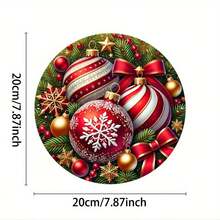 1 件装 钟形主题圆形铁质标牌，耐用农舍装饰，适用于家庭、酒吧、车库、咖啡厅和花园、花环装饰、室内/室外墙壁艺术、节日礼物 7.8 英寸 X 7.8 英寸 上、下、左、右不同孔位置随机发货 - 彩色 - 查看 6