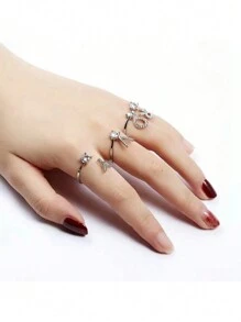 1 Stück modischer einstellbarer Ring mit 26 englischen Buchstaben Design aus kubischem Zirkonia, kreatives Geschenk für Frauen, Paar-Alltagsringe