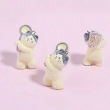 2 piezas de colgantes decorativos de resina con gato 3D lindo para accesorios de joyería DIY - Multicolor - Ver 14