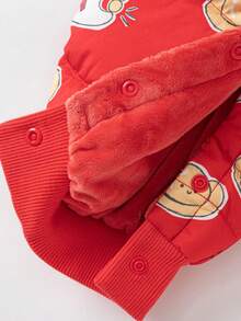 Balabala 女宝宝卡通印花长袖休闲连帽连体衣，秋冬 - 紅色 - 查看 8
