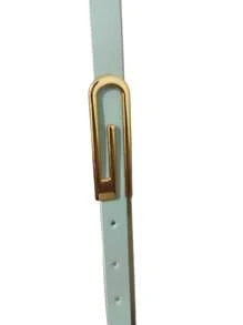 CasualPU Geometric Buckle Belt - Màu xanh lam - Xem 1