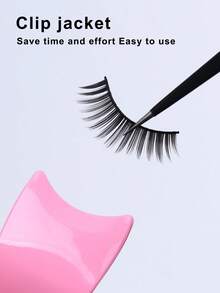 1pc Pink Plastic False Eyelash Applicator Tool, Eyelash Tweezers And Glue Brush - Multicolor - View 6