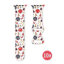 1 条圣诞图案智能 Apple Watch 表带，硅胶材质防水，运动休闲风格，兼容 Apple Watch 38/40/41/42/44/45/49mm，兼容 Apple Watch Ultra/SE/8/7/6/5/4/3/2/1 - 均碼 - 查看 15