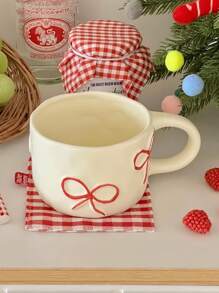 1 件 3D 手绘蝴蝶结马克杯，3D 浮雕手绘蝴蝶结陶瓷杯奶油色手工造型陶瓷礼品杯，适用于餐厅、客厅、咖啡厅、派对使用 - 多色 - 查看 4