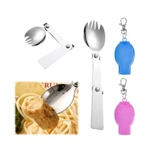 Foldable Fork And Spoon Set, Portable Folding Spoon And Fork Set With One Plastic Storage Cases For Travel Camping Outdoors Picnic - Multicolor - View 1