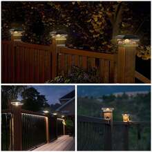 1PC LED Solar Post Light, Morden Courtyard Light, Warm White Street Light, Dusk To Dawn Post Lamp, Solar Courtyard Light For Garden Patio Yard Garage Eaves - 黑色 - 查看 9