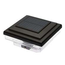 1PC LED Solar Post Light, Morden Courtyard Light, Warm White Street Light, Dusk To Dawn Post Lamp, Solar Courtyard Light For Garden Patio Yard Garage Eaves - 黑色 - 查看 11