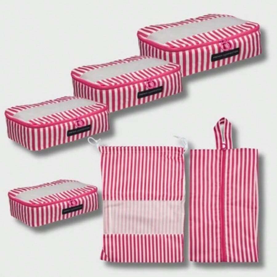 French Connection 6pc Packing Cube Set Travel Storage Set For Luggage