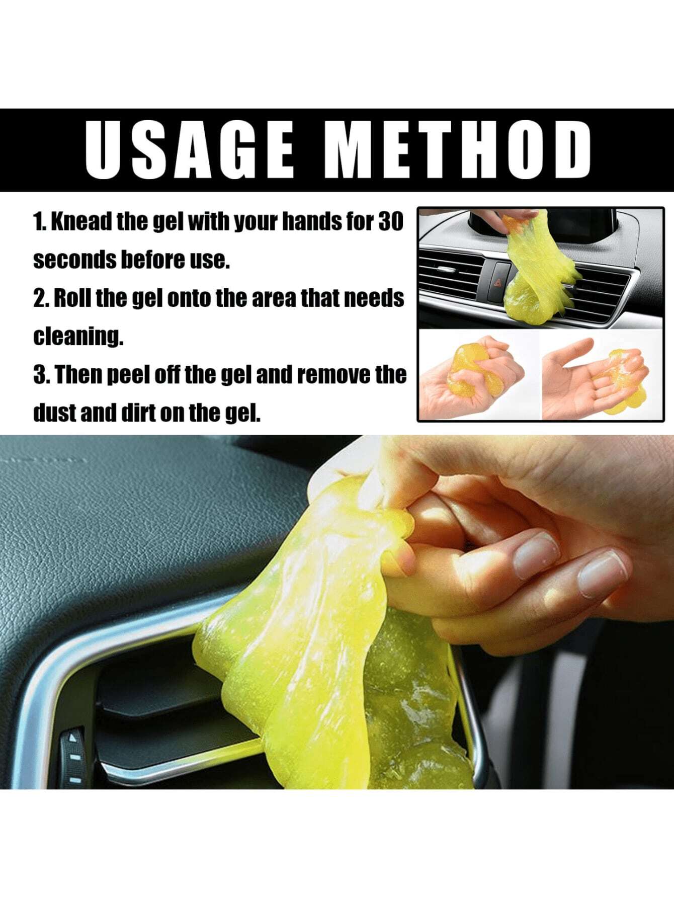 Car Cleaning Gel Interior Seat Refresher, Waterless Cleaning Agent