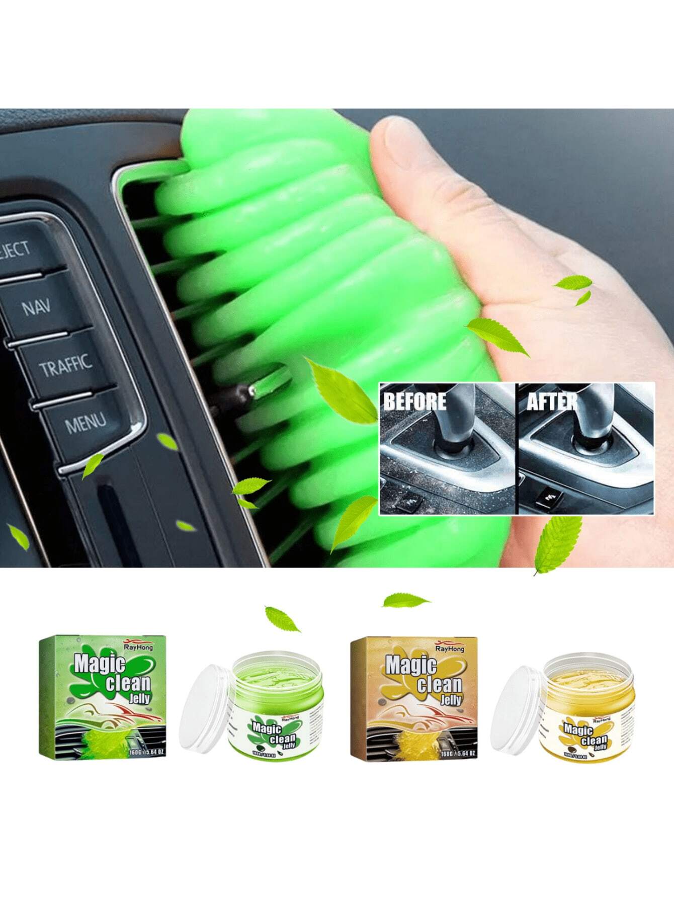 Car Cleaning Gel Interior Seat Refresher, Waterless Cleaning Agent