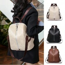 Vintage Style Large Capacity Middle Chain Link Backpack, Versatile Ladies Backpack - Multicolor - View 3