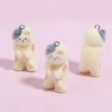 2 piezas de colgantes decorativos de resina con gato 3D lindo para accesorios de joyería DIY - Multicolor - Ver 9
