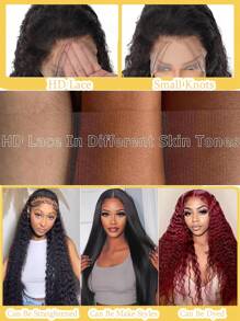 13x6 Water Wave Lace Front Wigs Human Hair HD 13x6 Lace Frontal Wigs Human Hair Wigs For Women 180% Density Wet And Wavy Lace Front Wigs Human Hair Pre Plucked With Baby Hair Natural Color