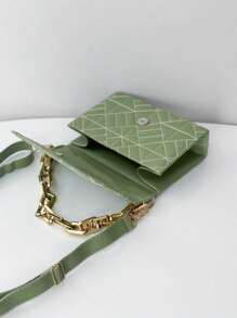 Luxury Women's Handbag With Chain Strap And Crossbody Shoulder Bag - 軍綠色 - 查看 2