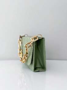 Luxury Women's Handbag With Chain Strap And Crossbody Shoulder Bag - 軍綠色 - 查看 4