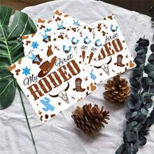 My First Rodeo Birthday Party Decorations-20Pcs Beverage Napkins Pink Cowgirl Napkins, Blue Cowboy Blue Paper Napkins Western Rodeo Disposable Paper Napkins Guest Hand Towels For My First Rodeo Birthday Party Supplies, - Multicolor - View 3