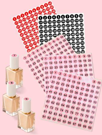 3 pièces Autocollants numérotés imperméables de vernis à ongles, étiquettes rondes de couleur de vernis à ongles pour suivre les couleurs et les designs de vernis à ongles, autocollants numérotés consécutifs - Outils de manucure Numérotation d'autocollants colorés. Convient également pour le suivi des articles ménagers, des fournitures pour les ongles, des outils pour les ongles, des outils d'art pour les ongles, pour la rentrée scolaire, les ongles, les outils pour les ongles pour les ongles rapportés.