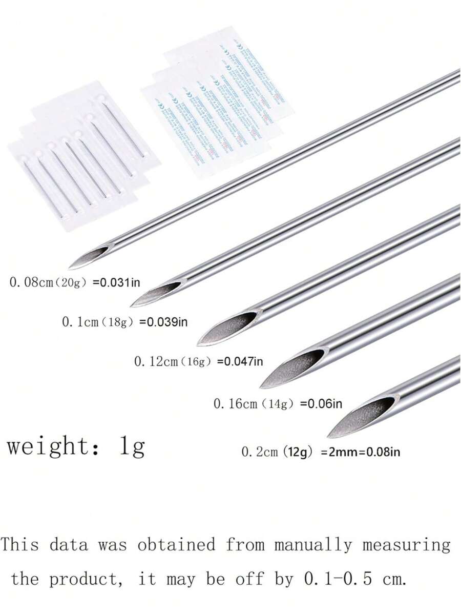 AVYRING 5Pcs Piercing Needles Piercing Needle Kit Ear Piercing Needle