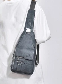 1 Set Men Sling Bag/Messenger Bag/Chest Bag/Shoulder Bag/Clutch Bag/Waist Bag, Made Of PU Leather, Multi-Pocket Design With Adjustable Strap, Suitable For Work, School, Business Trip, Shopping Shoulder Bag Christmas Travel Essentials Retro Bag Valentine's Day Valentines Holiday Essentials Bag Stickers Bags Summer Back To School Valentines Gifts Vintage The Sporty Life Summer Bag Spring Break Vacation Gift Bag Pack Belt Bag Waist Bag Vintage Bags School Supplies Purse Fanny Pack Side Bags Belts Pouch