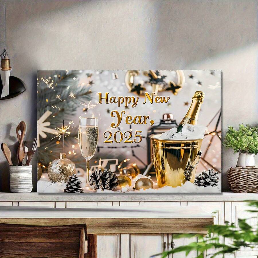 Decoração de Ano Novo 2025, Fundo de Banner de Feliz Ano Novo, Suprimentos para Festa de Ano Novo, Fundo de Fotografia de Ano Novo Foto