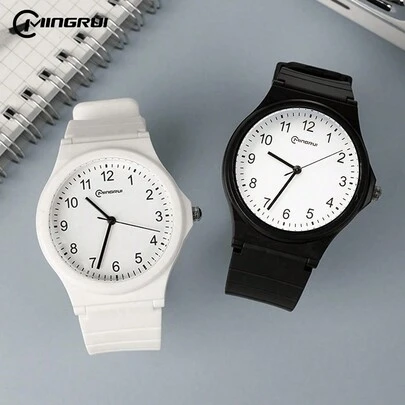 MINGRUI 时尚经典 3ATM 防水石英表，防震防摔，适合学生、青少年、礼物和校园装饰