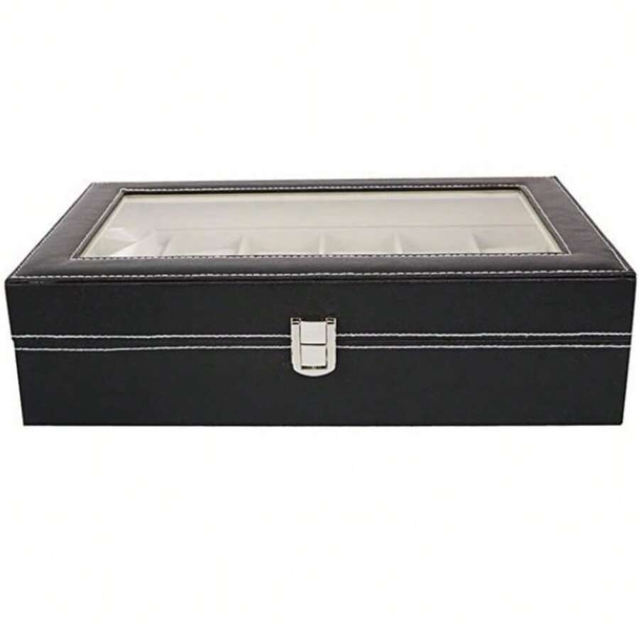 12 Compartments TopLevel Opening Style Leather Watch Collection Box