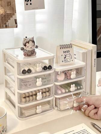 1pc Multi-Drawer Storage Box, Jewelry Box, Accessory Box, Jewelry Display Box, Desktop Drawer-Style Storage Box, Stackable, Dustproof, Anti-Oxidation, Multi-Functional Jewelry Box, Detachable, Large Capacity, Cosmetic Storage Box, Office Desk Storage Box, Drawer Cosmetic Storage Box Back To School