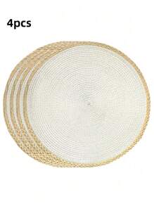 14 Inch Round Woven Placemat, 2/6 Pcs Washable Heatproof Placemats For Dining Table, Non-Slip For Indoor/Outdoor Use, Suitable For Dinner, Events, Family Gatherings, Thanksgiving, Christmas, Easter