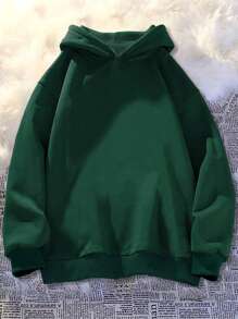 Teen Boys Casual Sweatshirt With Statement Graphic Design, Long Sleeves, Suitable For Autumn And Winter - Dark Green - View 2