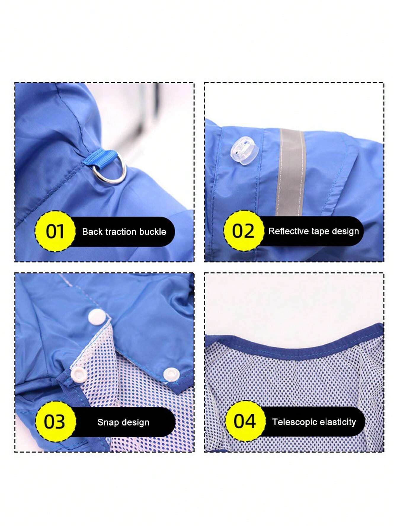 Pet Waterproof Jumpsuit Raincoat, AllInOne Rain Protective Clothes For Dogs, Small/Medium