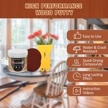 Wood Filler, Wood Putty, 18oz White Wood Filler Putty Paintable, Stainable & Quick Drying, Wood Repair Kit For Wooden Furniture Floor Holes, Cracks, Chips, Damage - white - View 7