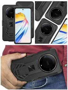 FUNDA ANILLO USO RUDO O CON CLIP PARA HONOR X9B HONOR MAGIC 6 LITE - Blanco y Negro - Ver 7