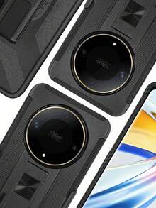 FUNDA ANILLO USO RUDO O CON CLIP PARA HONOR X9B HONOR MAGIC 6 LITE - Blanco y Negro - Ver 2