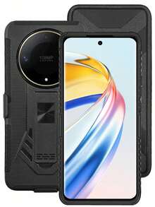 FUNDA ANILLO USO RUDO O CON CLIP PARA HONOR X9B HONOR MAGIC 6 LITE - Blanco y Negro - Ver 4